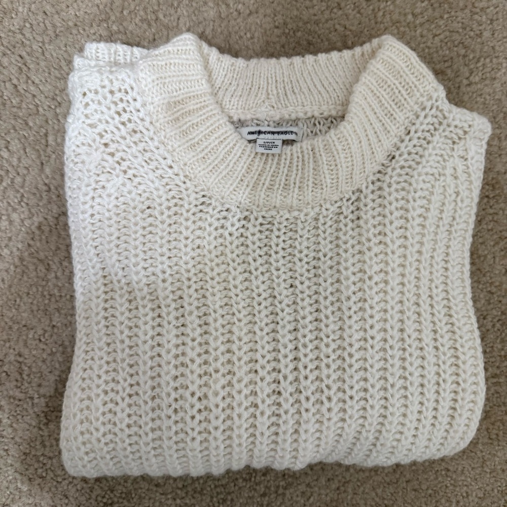 American Eagle Outfitters Cream Knit Sweater - Picture 9 of 9